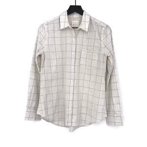 NOT MONDAY Kennedy Windowpane Shirt Light Grey XS